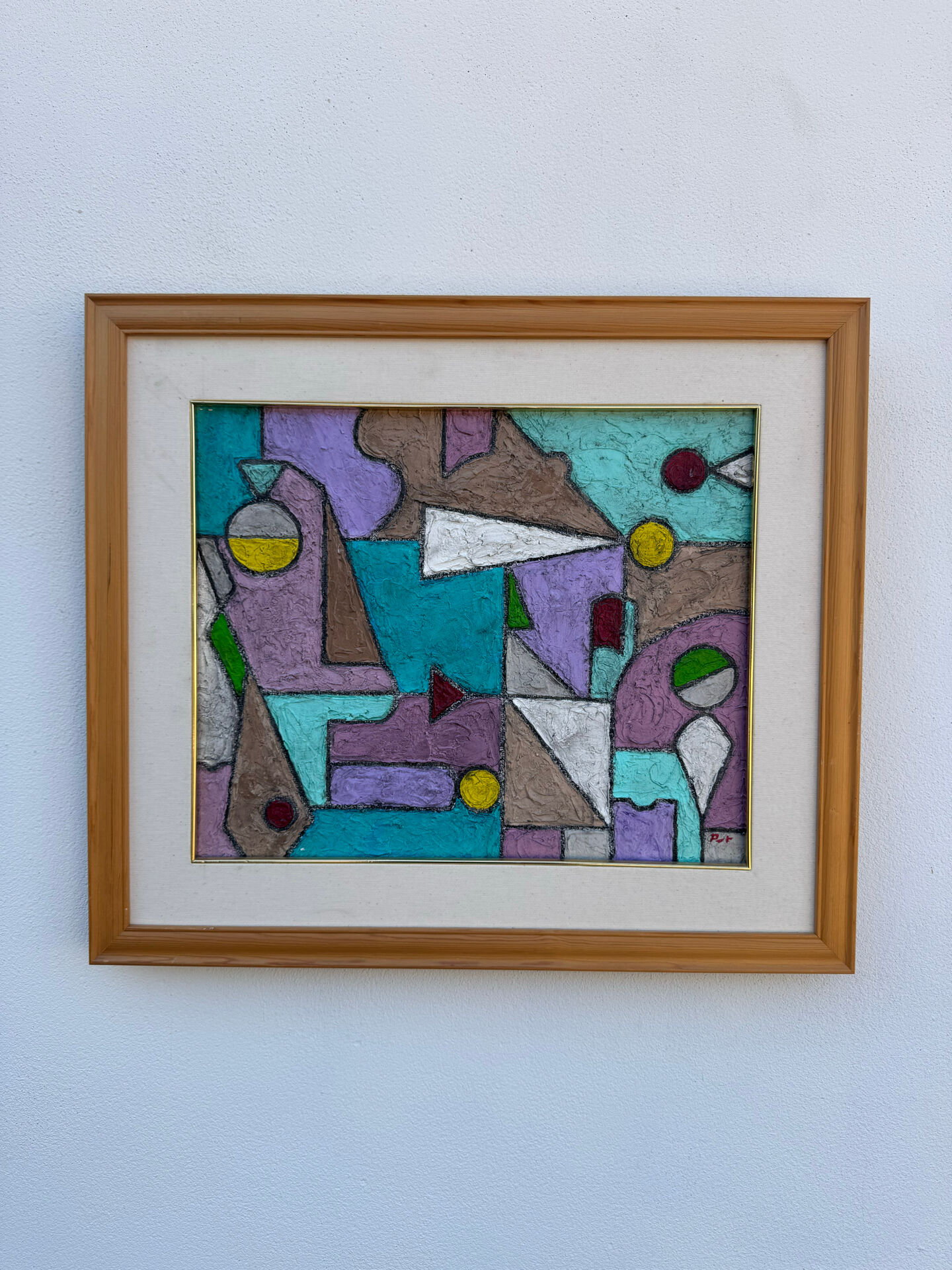 Abstract geometric coloured painting