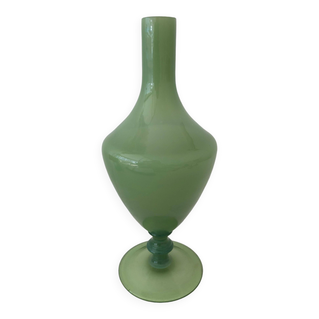 Vase vert vintage, années 1970, France Selency