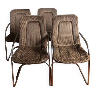 Lot de 4 fauteuils Cidue 1970
