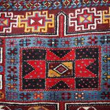 Handmade antique Persian Kurdish rug 122cm x 243cm 1880s - 1B419