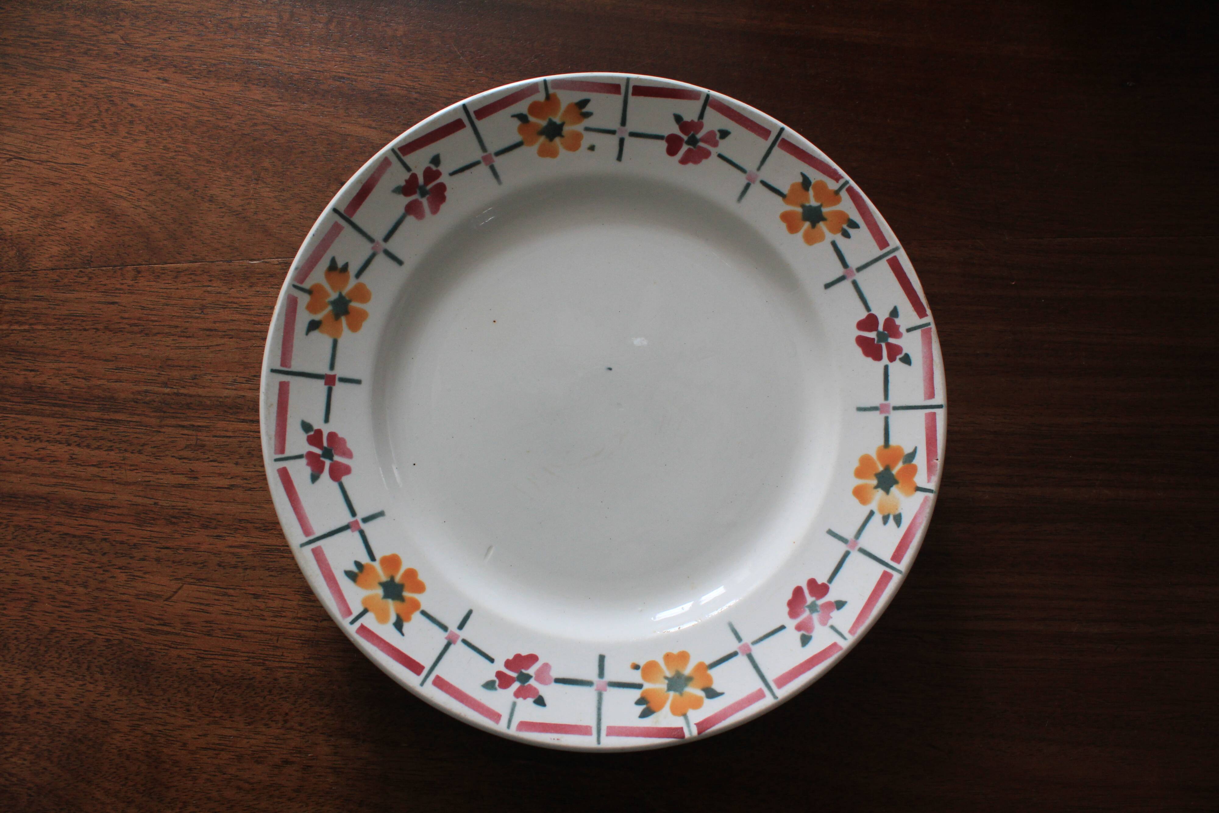 Set of 3 flat plates Céranord St Amand