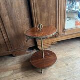 Double top pedestal side table