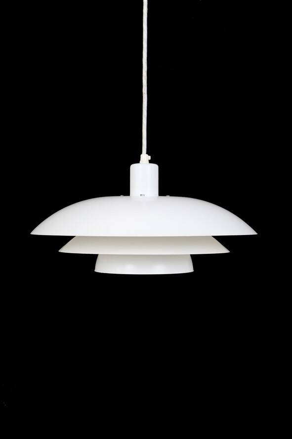 White Danish modern design multilayer pendant lamp / 1970s