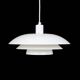 White Danish modern design multilayer pendant lamp / 1970s