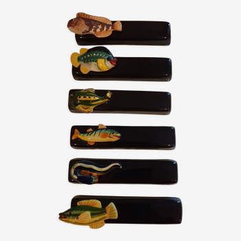Lot de 6 porte-couteaux  vintage céramique de Vallauris