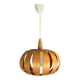 Scandinavian-style wooden pendant light.