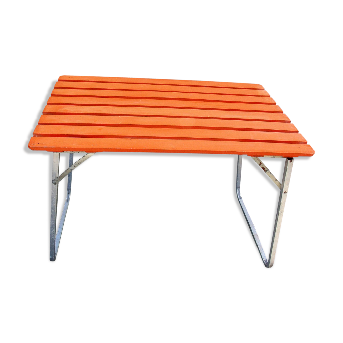 Table de camping vintage m tal et bois pliante interieur Table de camping vintage m tal et bois pliante interieur