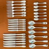 Christofle Cluny cutlery set for 6 people, 30 pieces, in new condition.