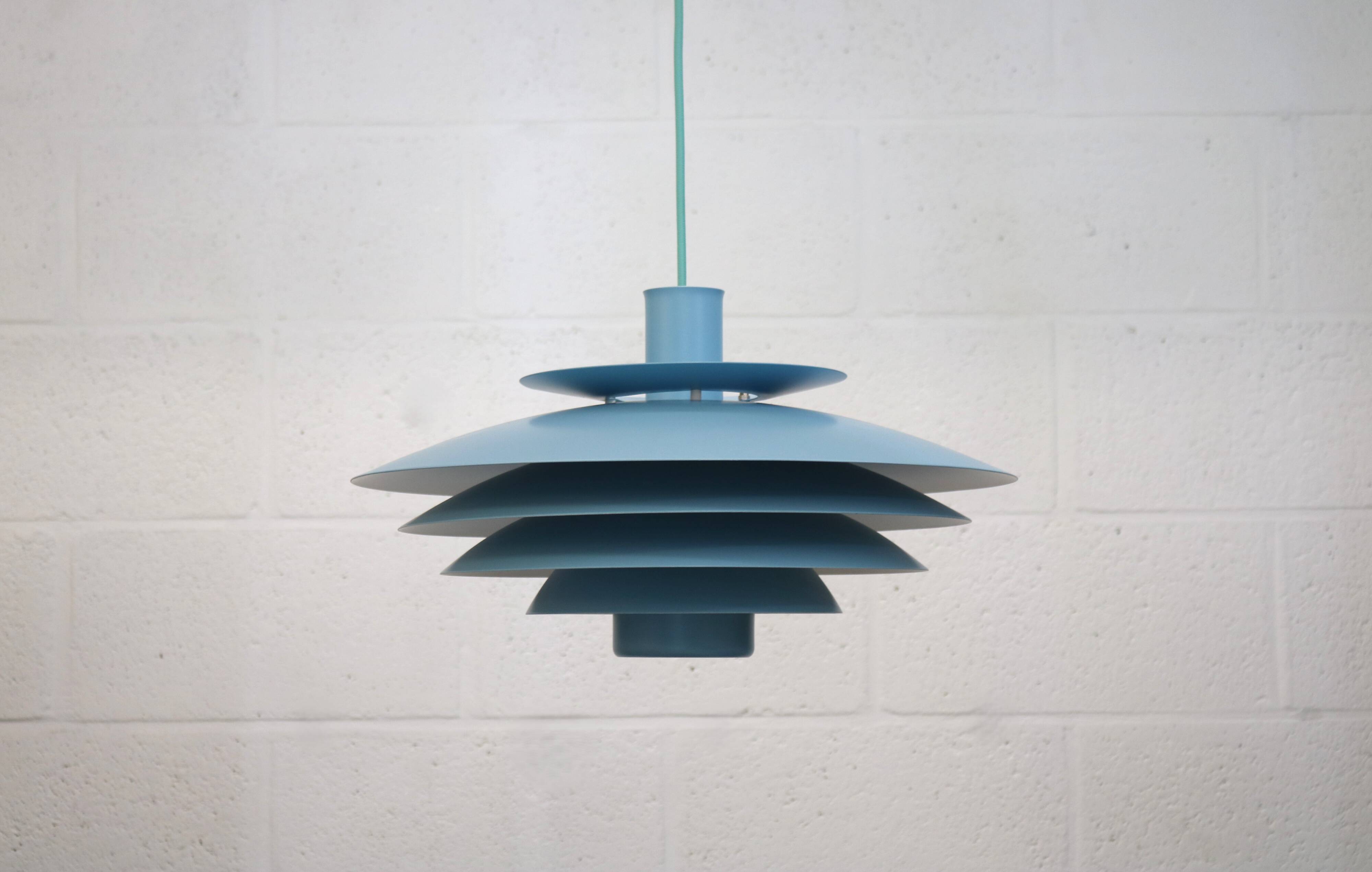 Unique blue colored Nordic Pendant Lamp by Form Light model 52610, Denmark