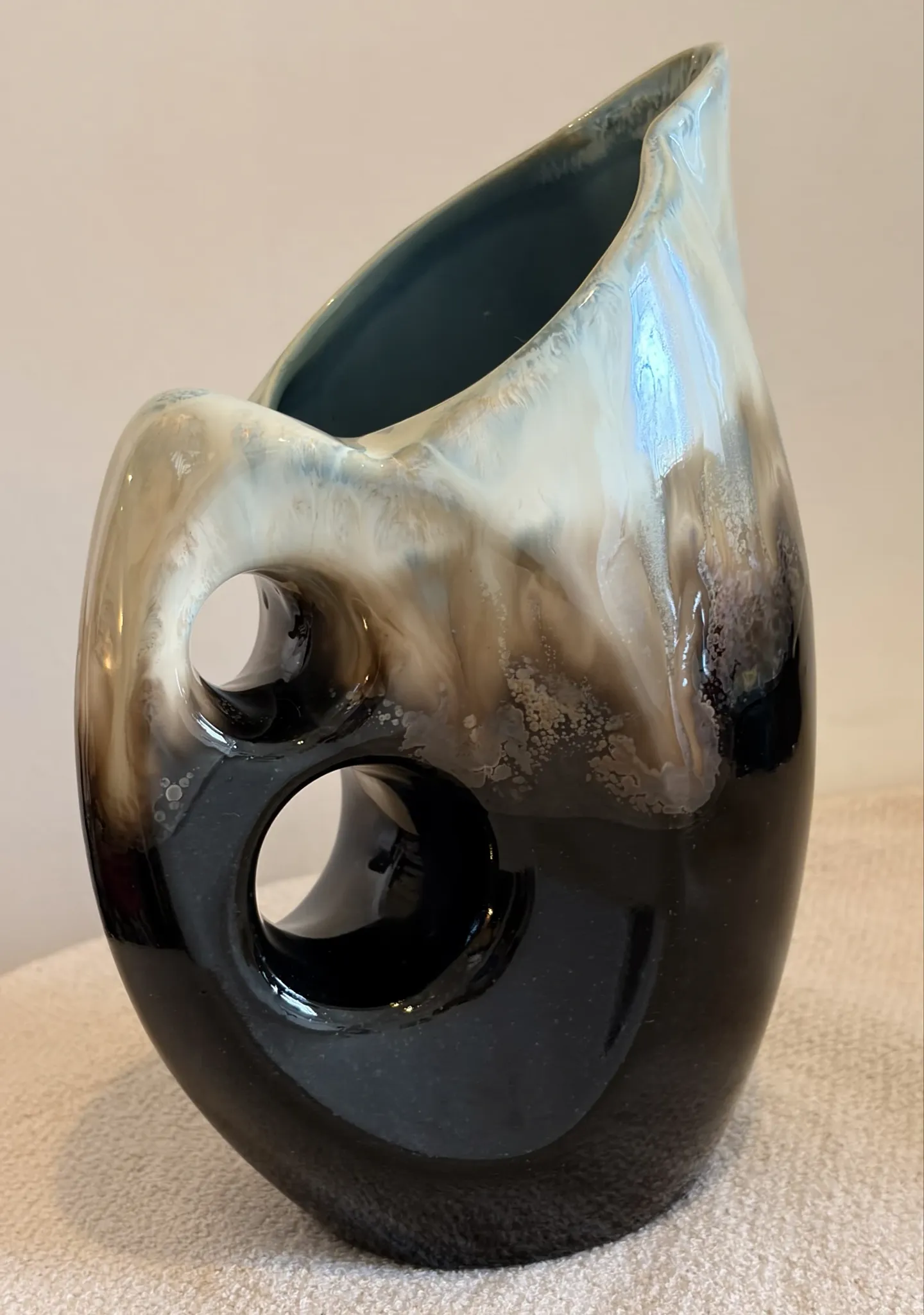 Mid-Century Modern "Forme Libre" Ceramic Pitcher Vase — 1960s
