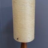 Rare Wood floor lamp with contra diabolo base 1960s