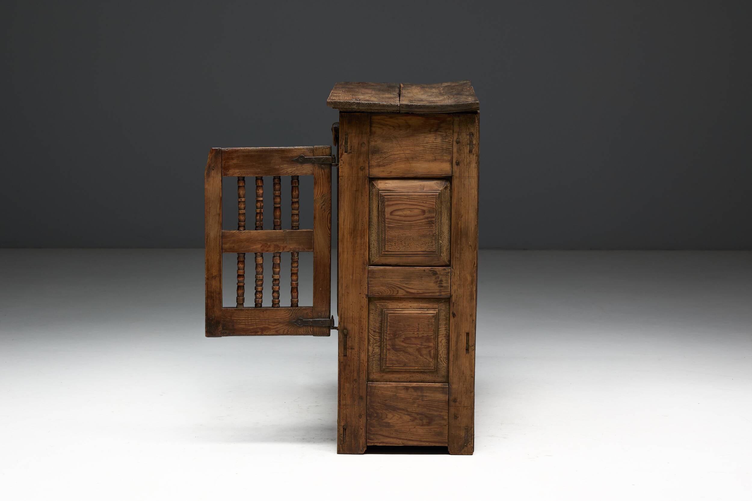 Rural Art Populaire Pantry Cabinet, Spain, 19th Century