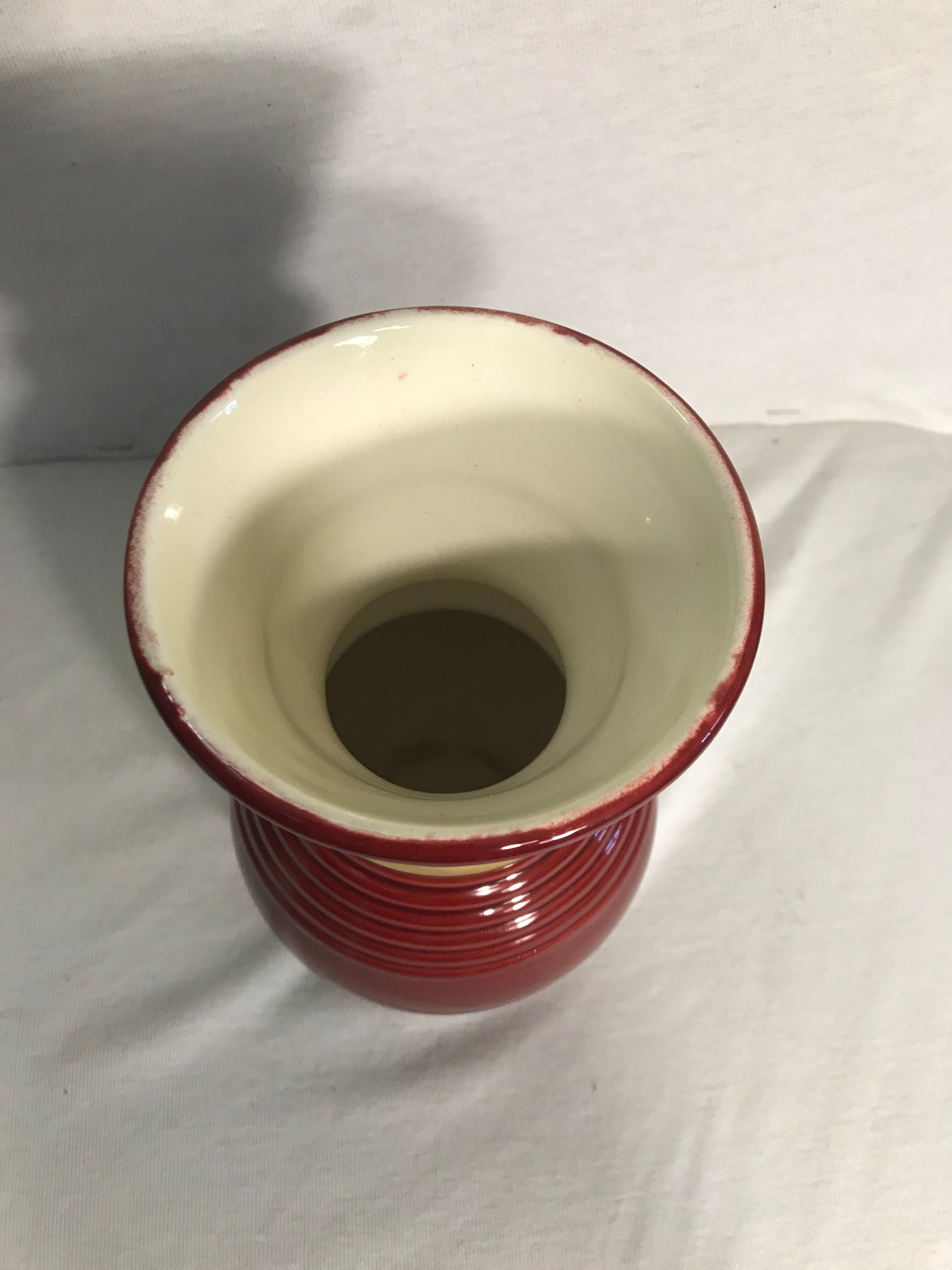 Old Vase Vallauris ceramic red & gold Decoration 70s Vintage