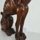 Statue de lévrier en bois sculpté à la main - XXe siècle