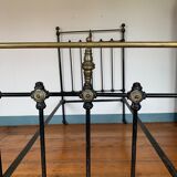 Victorian bed wrought iron and brass