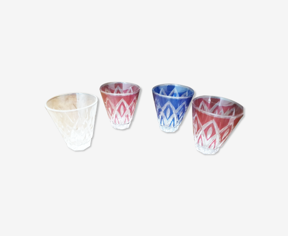 Set 4 verres à liqueur vintage