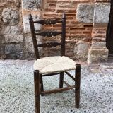 Brutalist straw chair