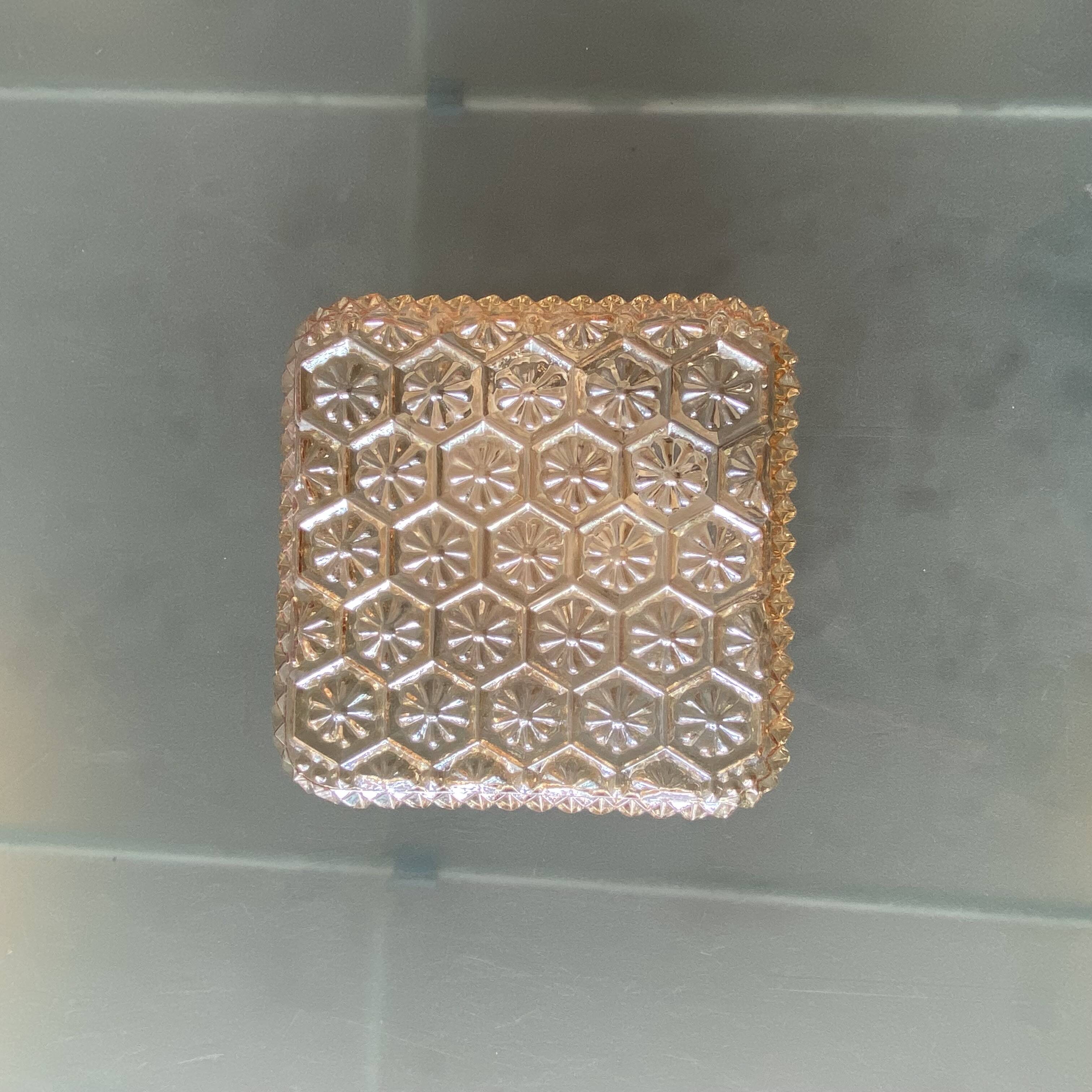 Wall light ceiling light amber gold glass 1970 1980 seventies