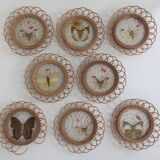 Set of 8 wicker coasters and butterflies