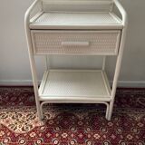 Vintage rattan bedside table from the 70s and 80s