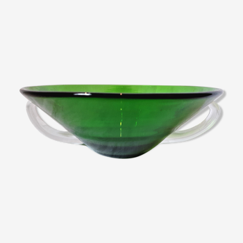 Green glass dish