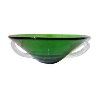 Green glass dish