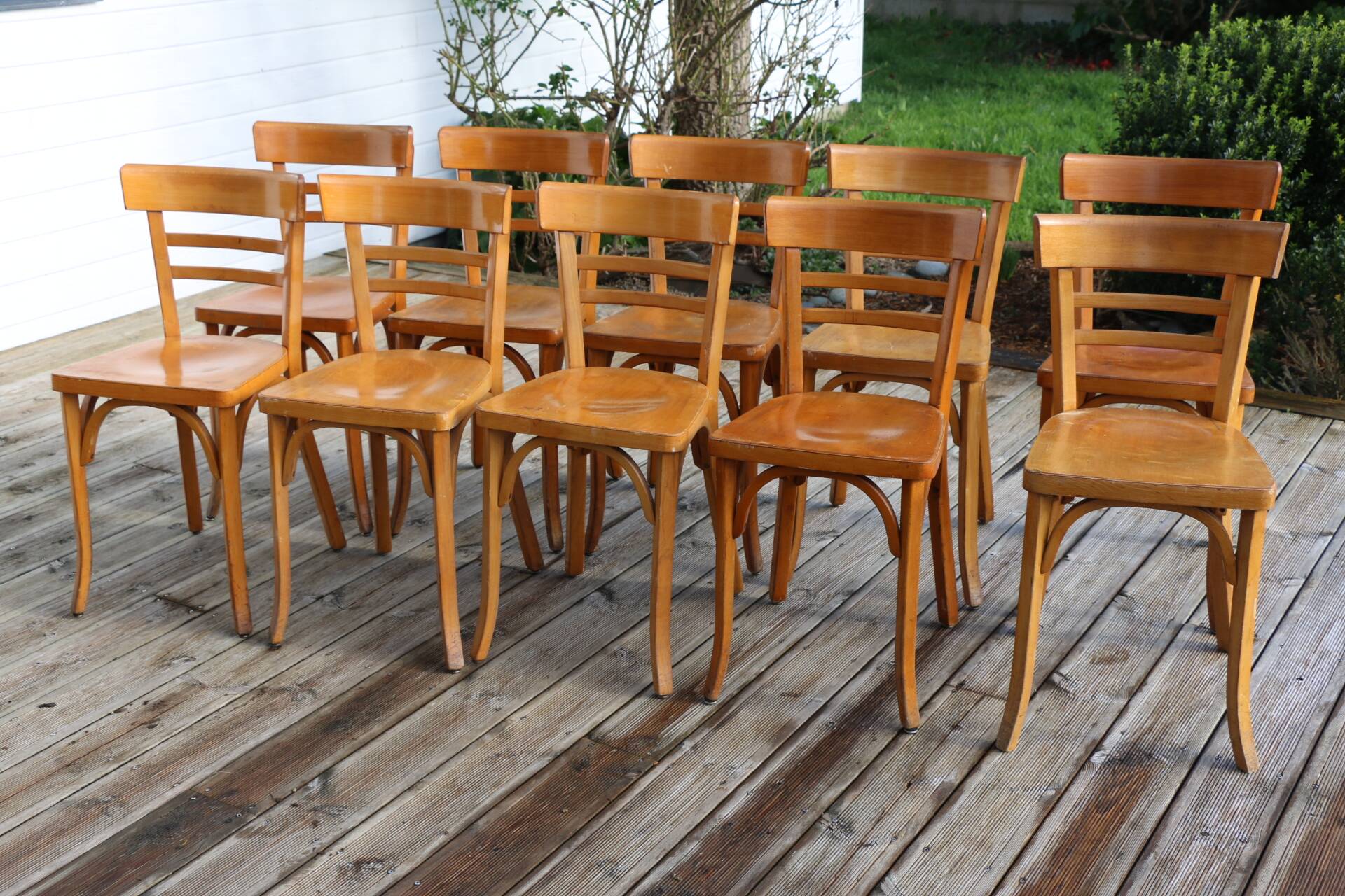 10 chaises BAUMANN N°29 hêtre clair