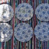 6 plates flat flowers vintage by Grindley
