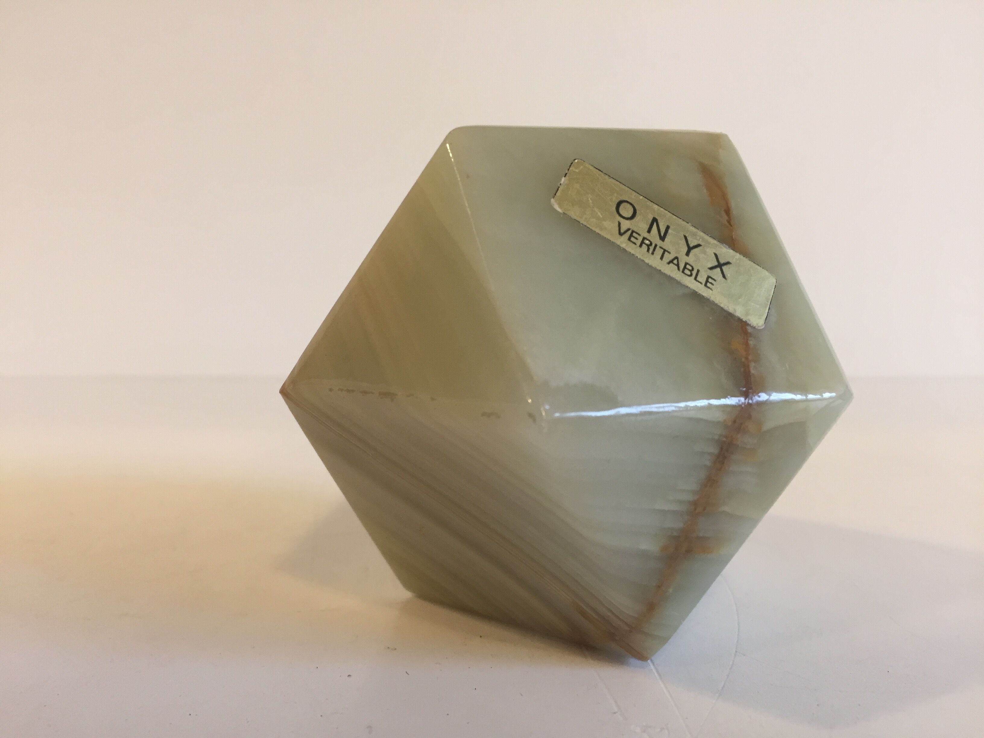 Presse papier en marbre d'onyx vintage