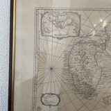 Vintage framed map of Guadeloupe