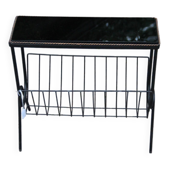 Magazine shelf, ceramic and wrought iron newspaper rack