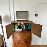 Art deco burl python walnut storage unit