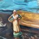 Still life, flowers and figurine, oil on canvas signed Dardaillon.