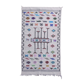 Moroccan white bohemian carpet 112x195 cm