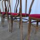 Set of 6 Vintage Bentwood Dining Chairs Set: 1970s , Red Uphols