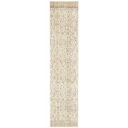 Vintage Turkish Oushak handmade wool cotton beige runner rug 63x295