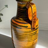 Vintage glazed ceramic amphora vase – west germany