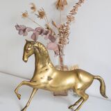 Vintage golden brass horse