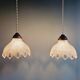 Art Deco scalloped clear glass pendant light, 1920s-30s