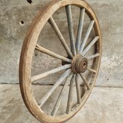 Antique cart wheel wagon wheel XXL oak wood 126 cm