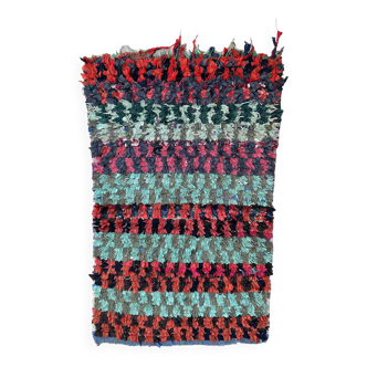 Colorful Boucherouite Moroccan rug - 94 x 144 cm