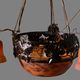 Lustre Art nouveau 3 tulipes et vasque en pâte de verre, signé Daum Nancy