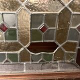 Haut de buffet avec portes en vitrail ancien