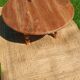 Round coffee table in solid walnut – foldable top
