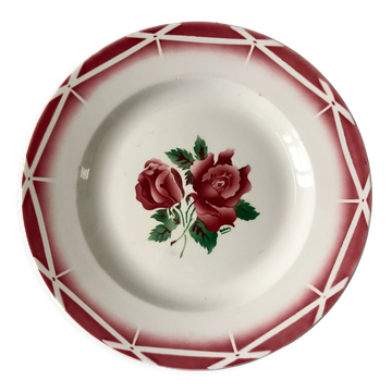 Round dish Digoin Sarreguemines model "Cibon" years 30-40