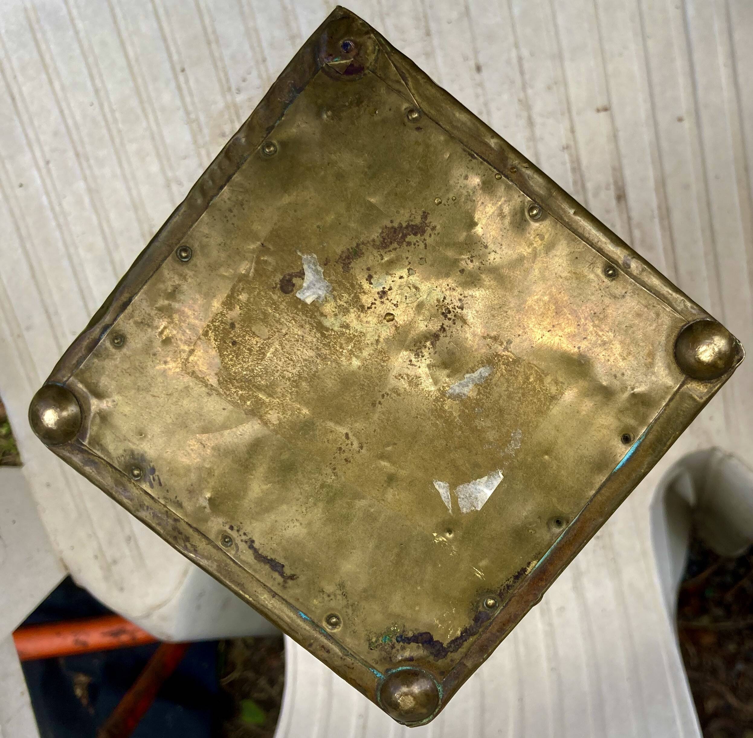 Embossed metal vase by alfred daguet, 1900 art nouveau period