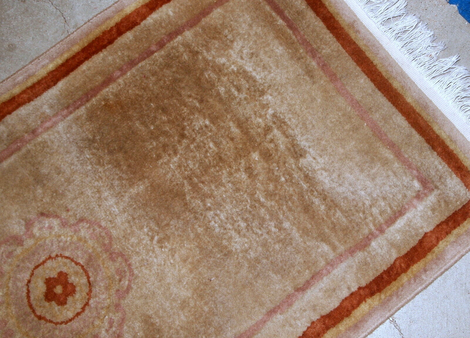 Chinese handmade vintage rug 64cm x 128cm 1970s