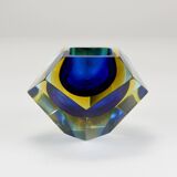 Faceted diamond caviar bowl Mandruzzato Sommerso, Murano glass, Italy, 1960s