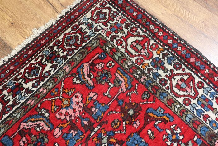 Hand-knotted hamadan carpet Iran 98x195cm