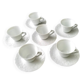 6 Tasses à café en porcelaine de Limoges